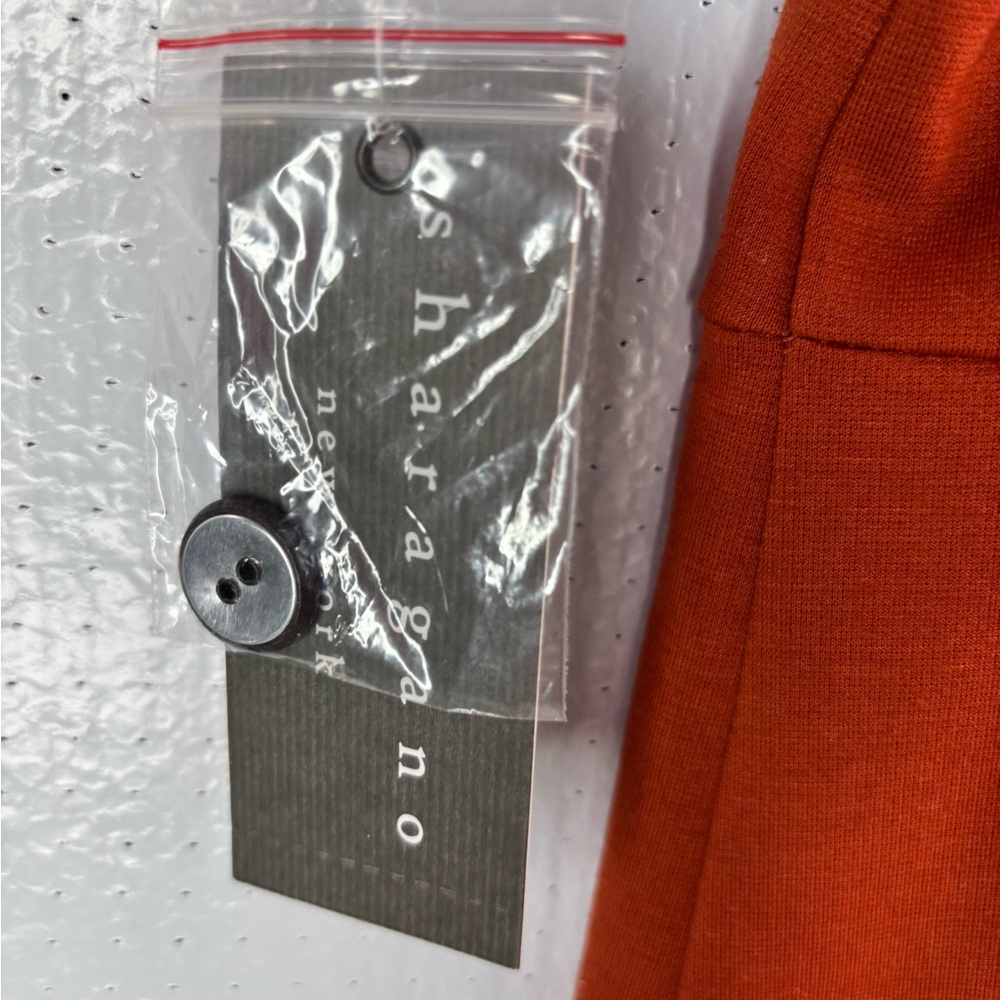 Sharagano 14 Workwesr High Neck Dress with Button Accent NWT in Burnt Orange - Picture 6 of 10